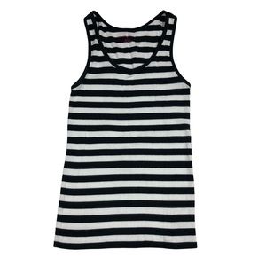 New York and Company Black Striped Tank Top size M